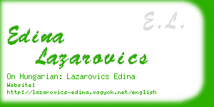 edina lazarovics business card